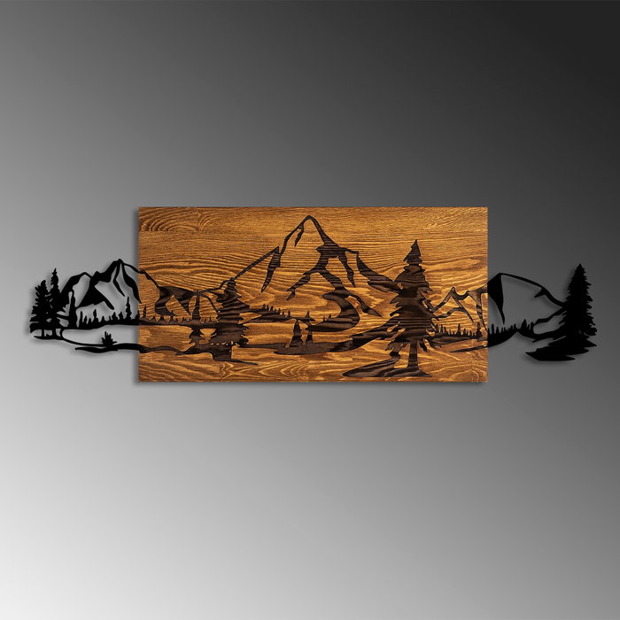 Wallity Mountain Range Escultura de Pared en Nogal y Negro Wallity Mountain Range Escultura de Pared en Nogal y Negro
